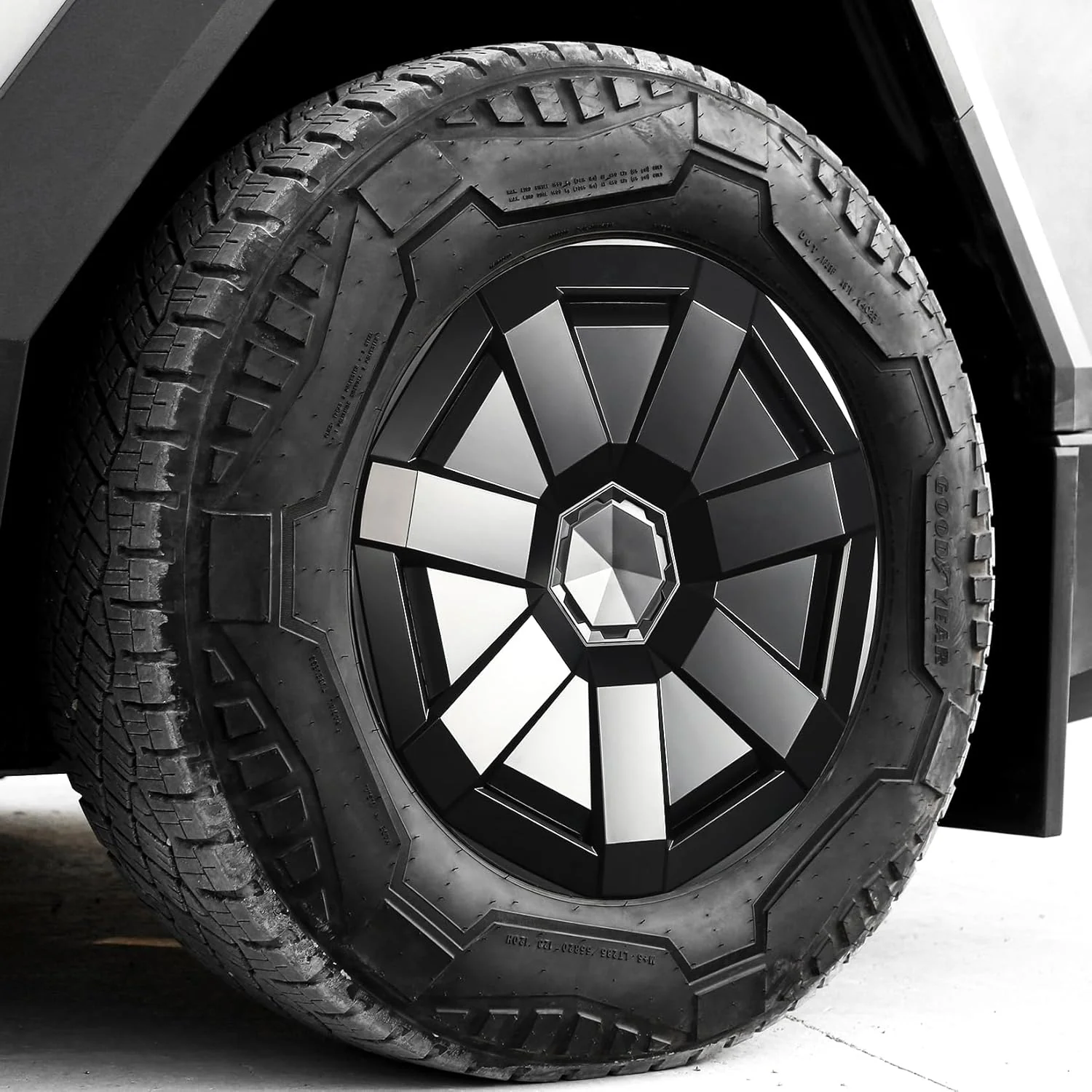 Black ABS Wheel Covers for 2024-25 Tesla Cybertruck - Image 2
