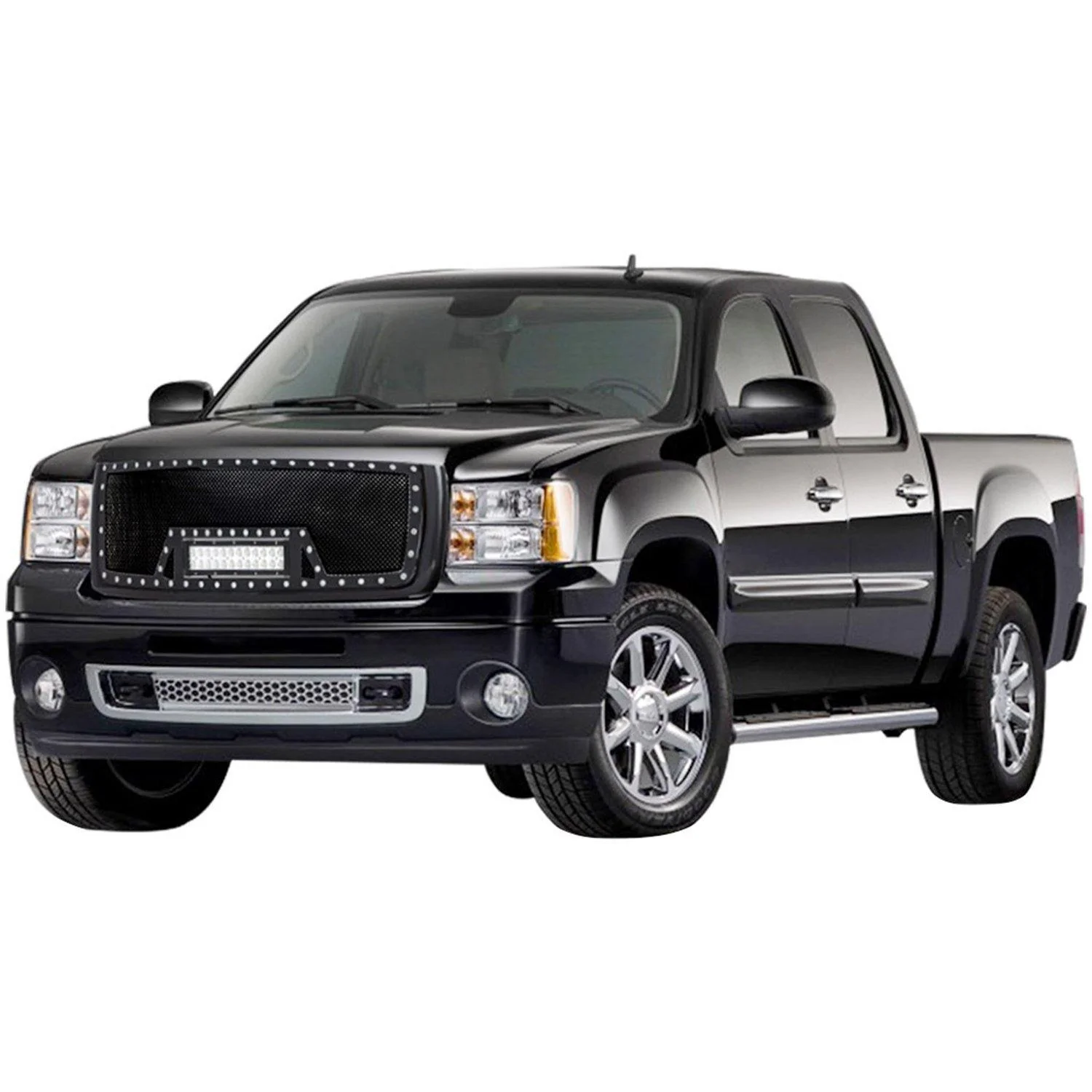 Black Stainless Steel Wire Mesh Grille for 2007-13 GMC Sierra 1500 (Excluding 2007 Classic Models) - Image 3