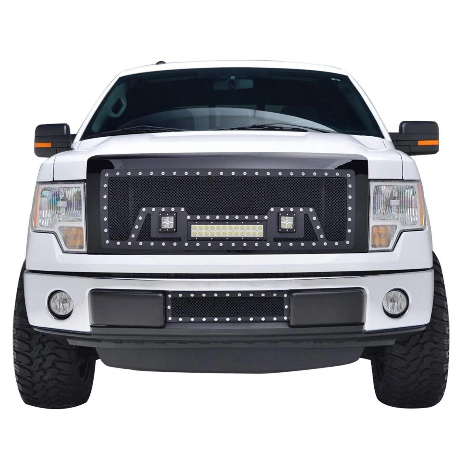 Black Stainless Steel Wire Mesh Grille for 2009-14 Ford F150 - Image 3