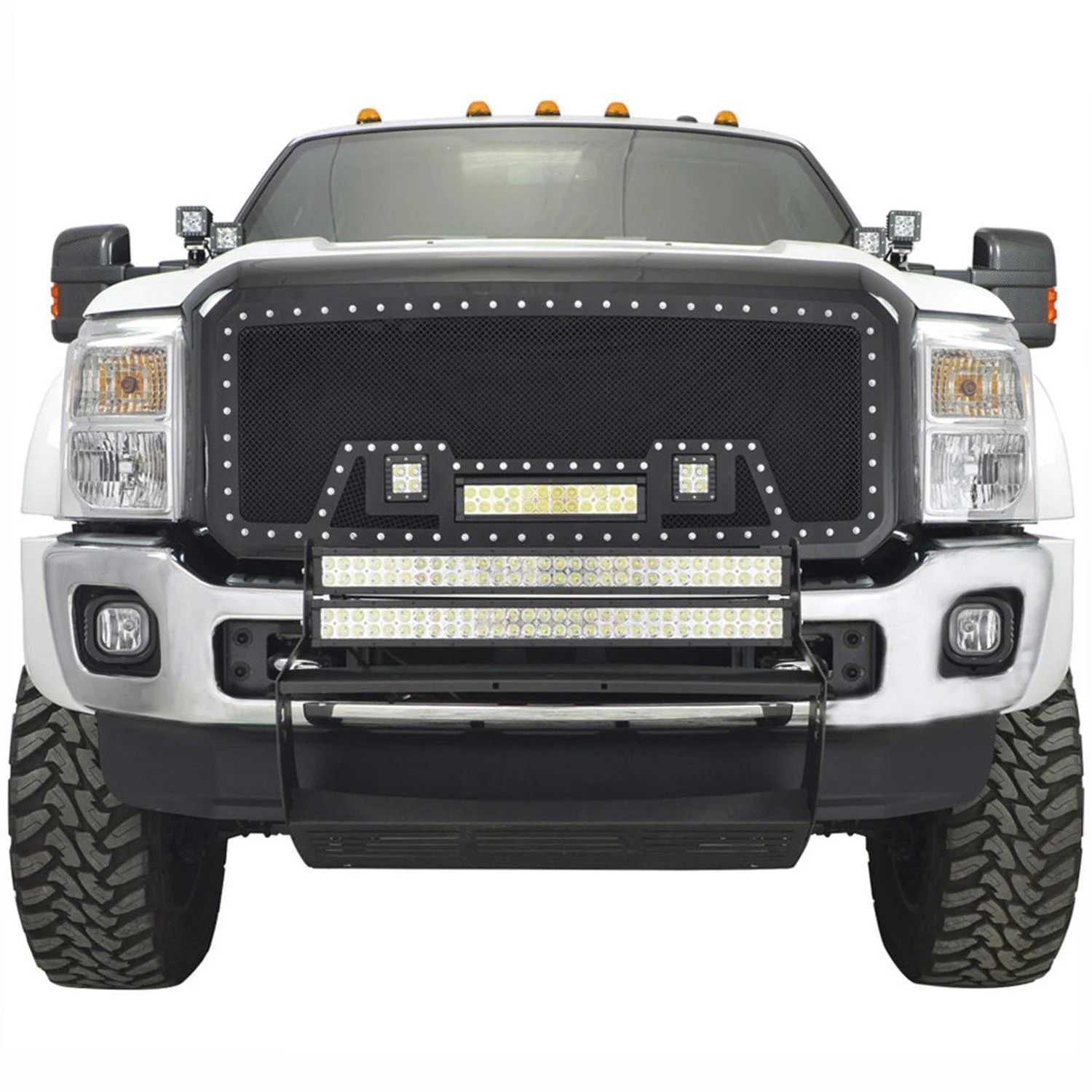 Black Stainless Steel Wire Mesh Grille for 2011-16 Ford F250/F350/F450/F550 - Image 3