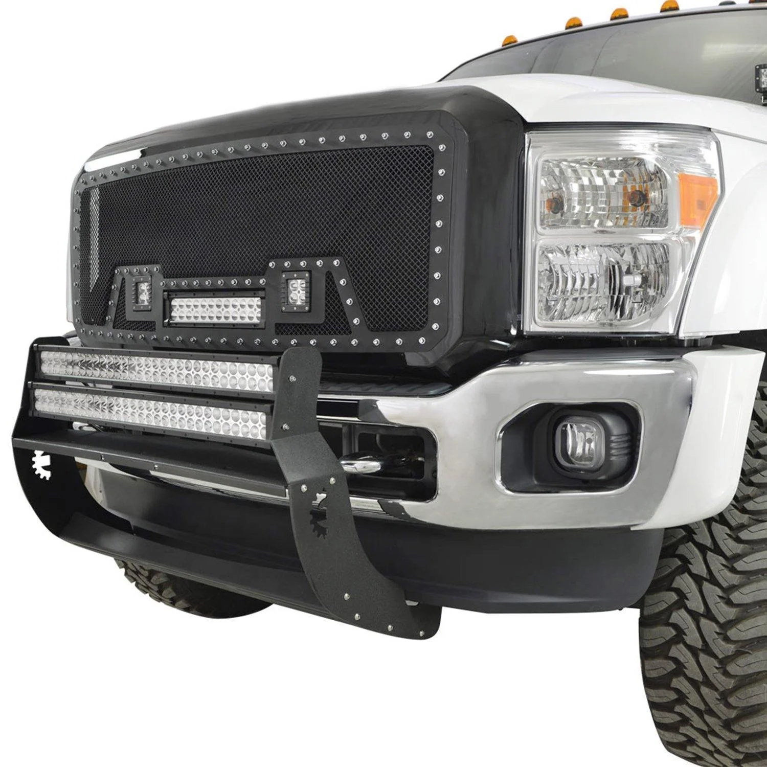 Black Stainless Steel Wire Mesh Grille for 2011-16 Ford F250/F350/F450/F550 - Image 4