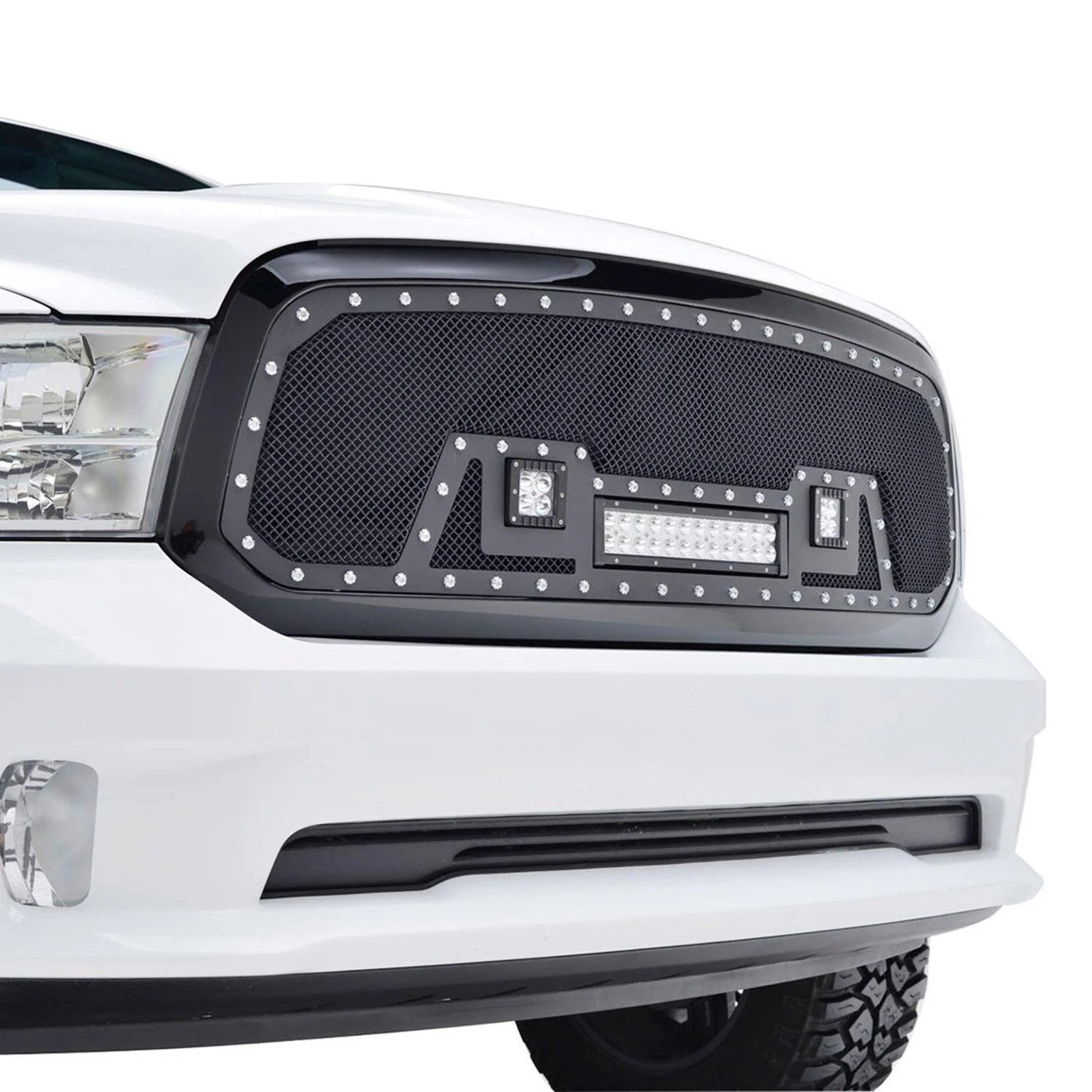Black Stainless Steel Wire Mesh Grille for 2013-18 Dodge Ram 1500 & 2019-23 Ram 1500 Classic/Warlock - Image 4