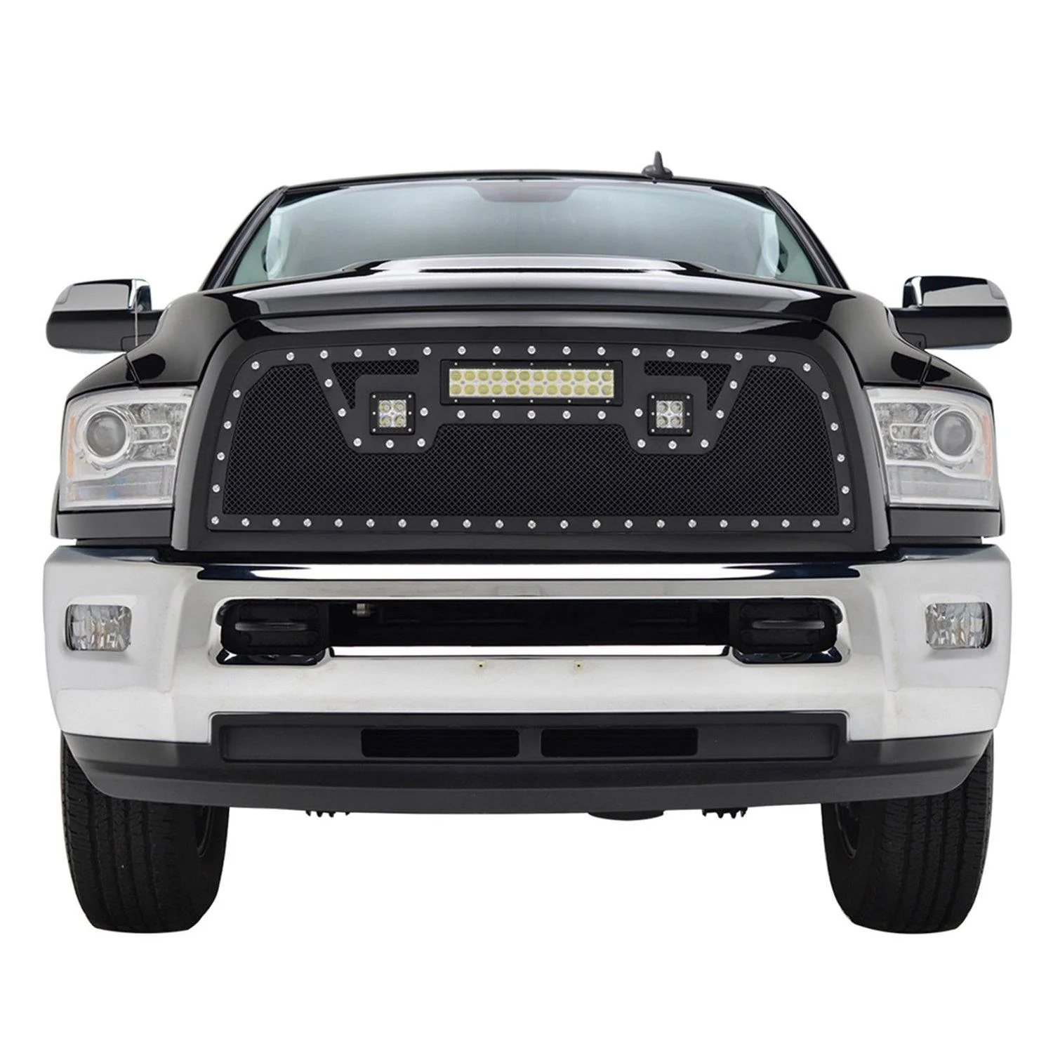 Black Stainless Steel Wire Mesh Grille for 2013-18 Dodge Ram 2500/3500 - Image 3