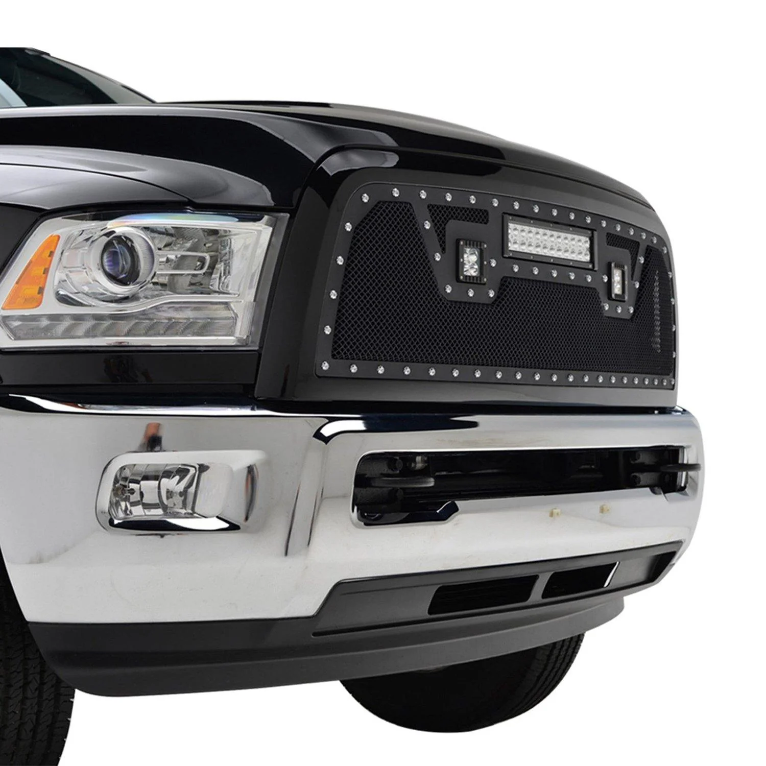 Black Stainless Steel Wire Mesh Grille for 2013-18 Dodge Ram 2500/3500 - Image 5