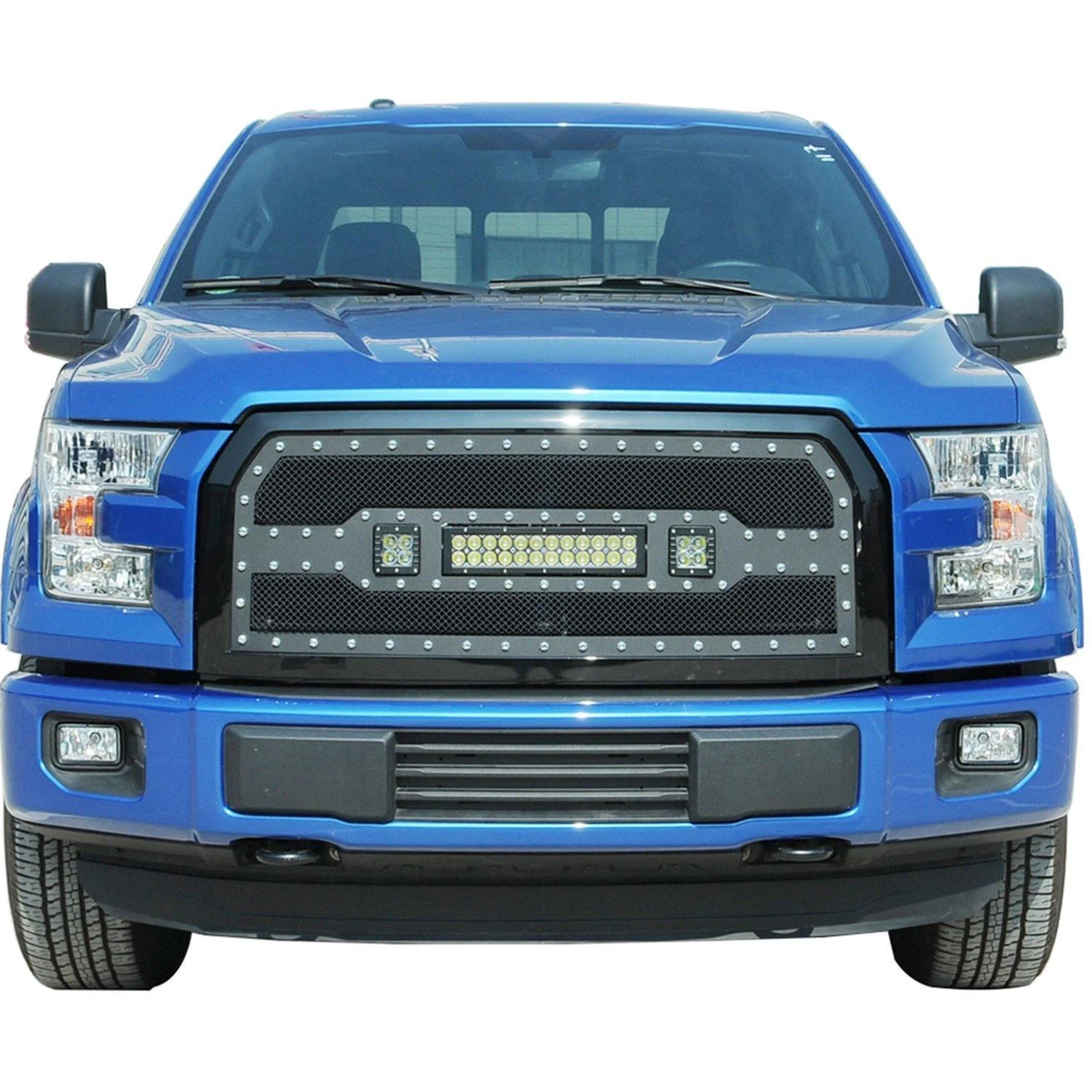 Black Stainless Steel Wire Mesh Grille for 2015-17 Ford F150 - Image 3
