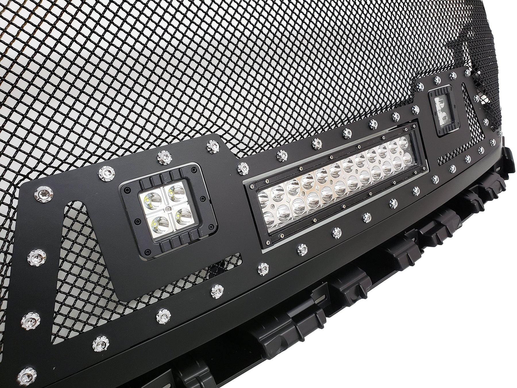 Black Stainless Steel Wire Mesh Grille for 2018-20 Ford F150 - Image 4