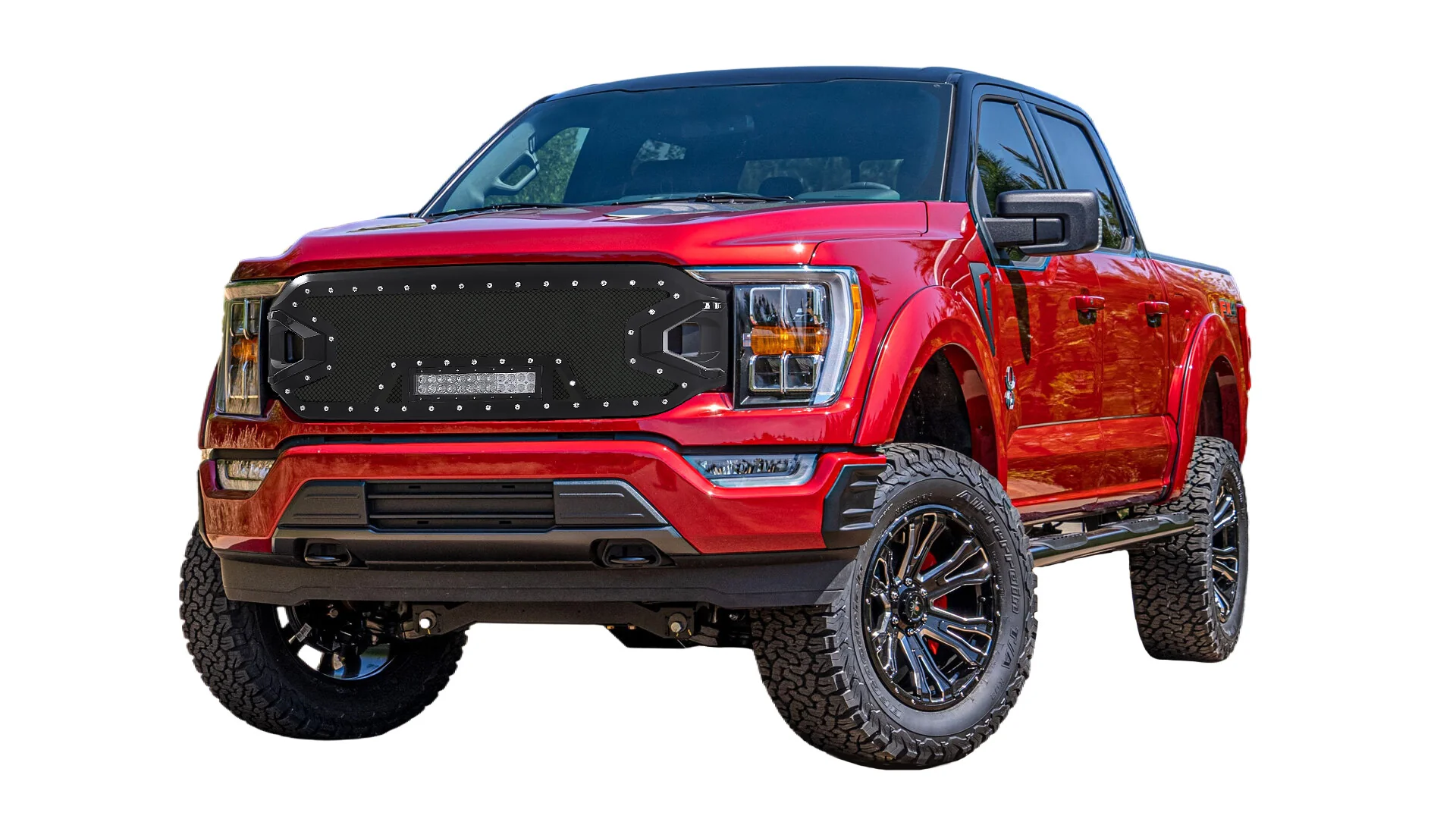 Black Stainless Steel Wire Mesh Grille for 2021-23 Ford F150 - Image 4