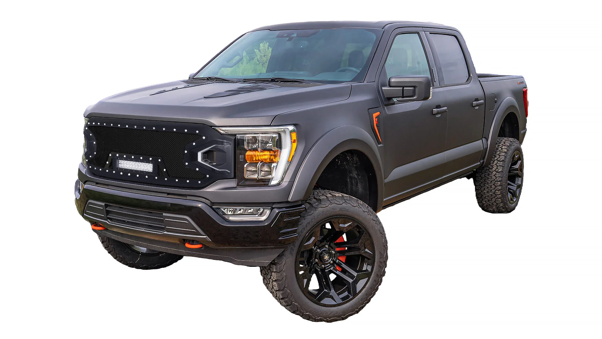 Black Stainless Steel Wire Mesh Grille for 2021-23 Ford F150 - Image 6