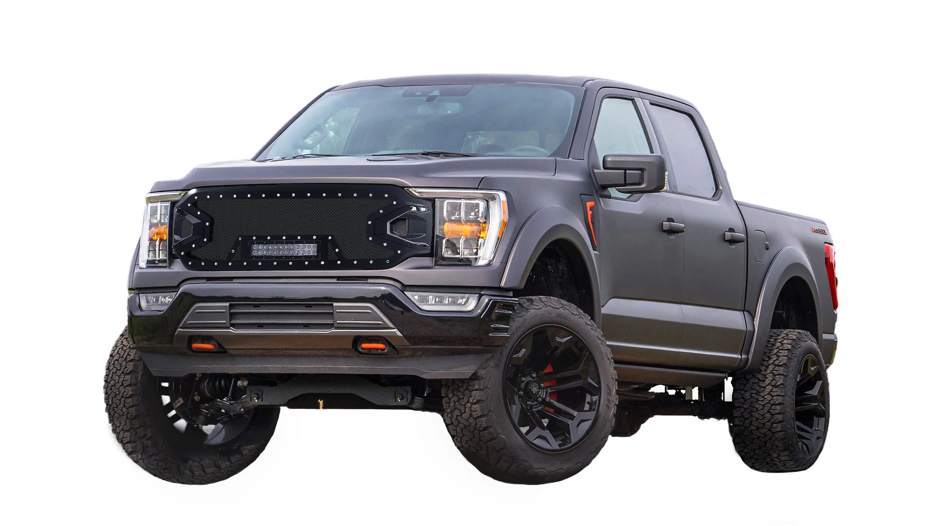 Black Stainless Steel Wire Mesh Grille for 2021-23 Ford F150 - Image 7