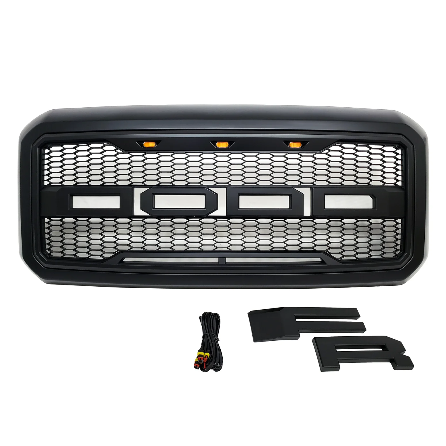 Honeycomb Mesh Grille for 2011-16 Ford F250/F350 (Matte Black) - Image 4