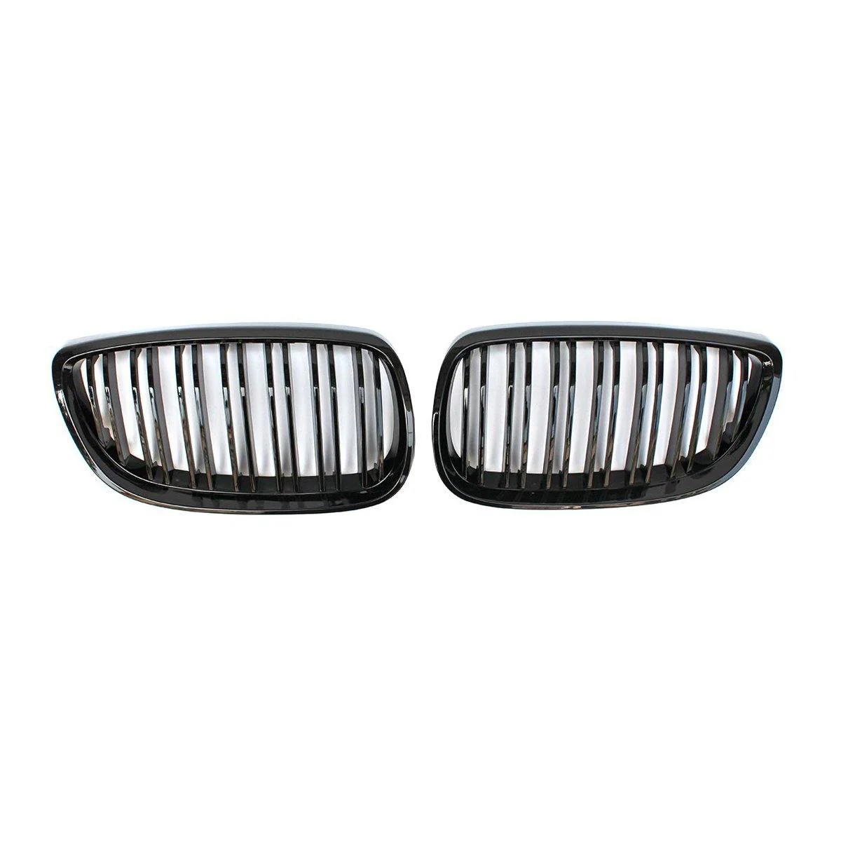 Kidney Grilles for 2011-13 BMW 3-Series E92/E93 LCI (Gloss Black Dual Slat)