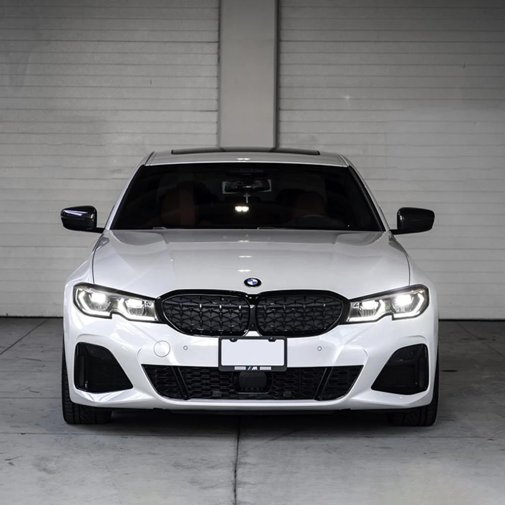 Kidney Grilles for 2019-22 BMW 3-Series G20 330i M340i (Gloss Black Diamond) - Image 4