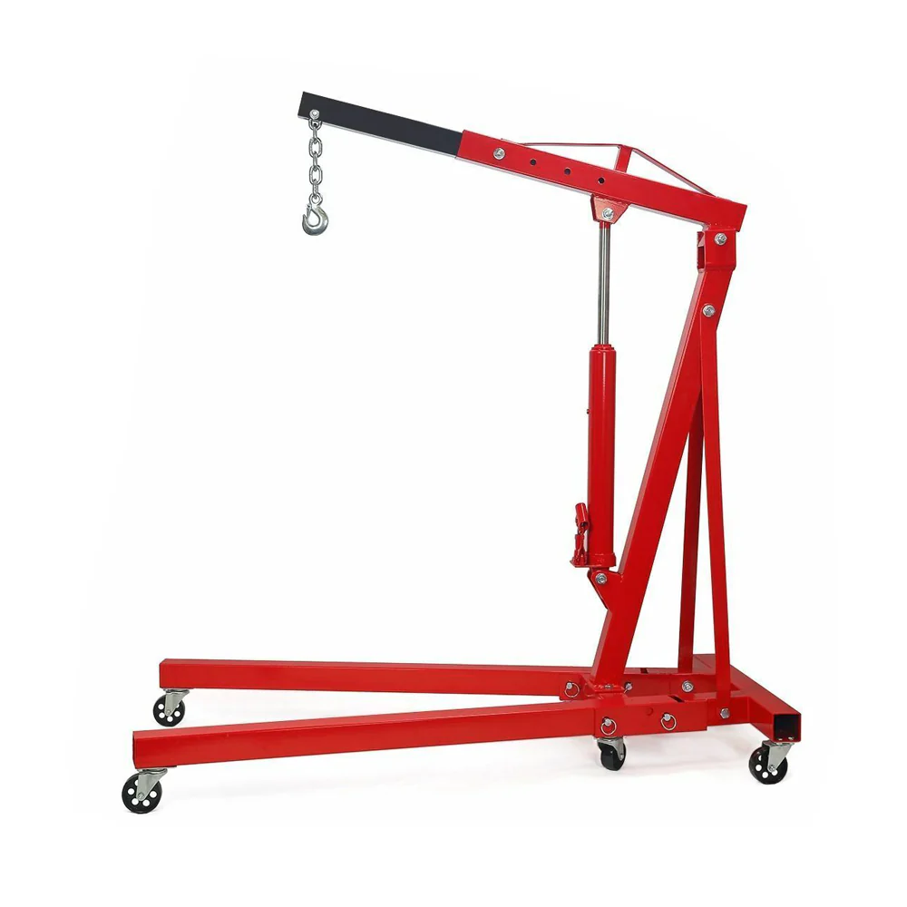 2-Ton Hydraulic Engine Hoist – Heavy-Duty Folding Shop Crane with Wheels - Image 3