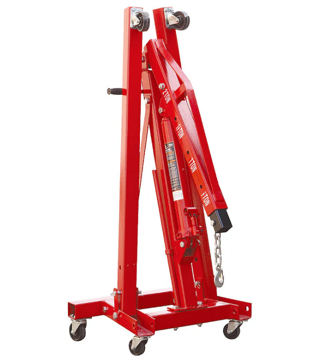 2-Ton Hydraulic Engine Hoist – Heavy-Duty Folding Shop Crane with Wheels - Image 4