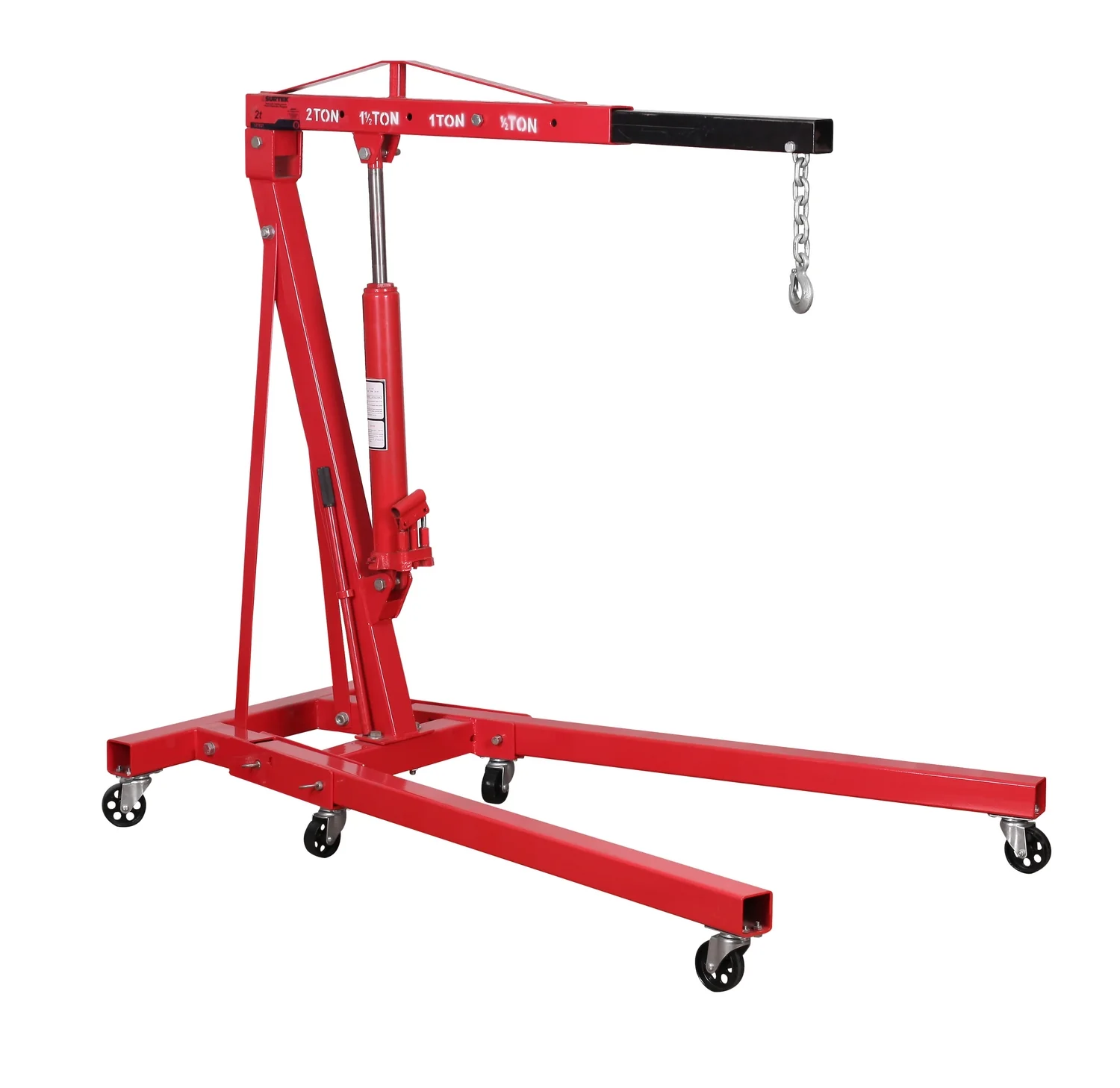 2-Ton Hydraulic Engine Hoist – Heavy-Duty Folding Shop Crane with Wheels - Image 8