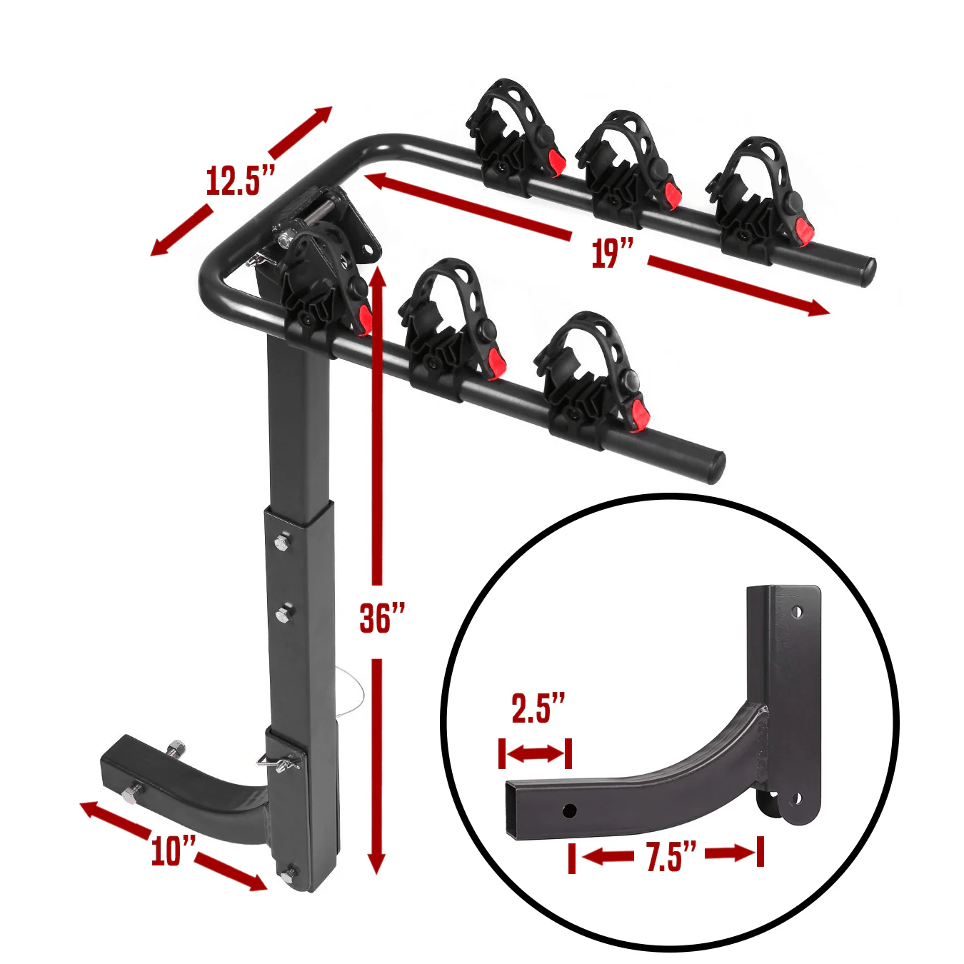 Swing Away Hitch Mount Bike Rack - Fits 2" Receivers Only - Image 3