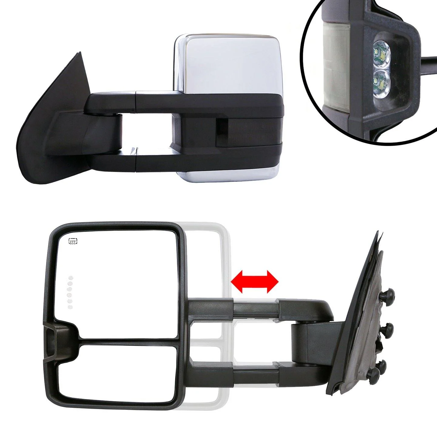 Towing Mirrors for 2014-18 Chevy Silverado/GMC Sierra 1500 & 2015-19 Silverado/Sierra 2500/3500 - Image 3