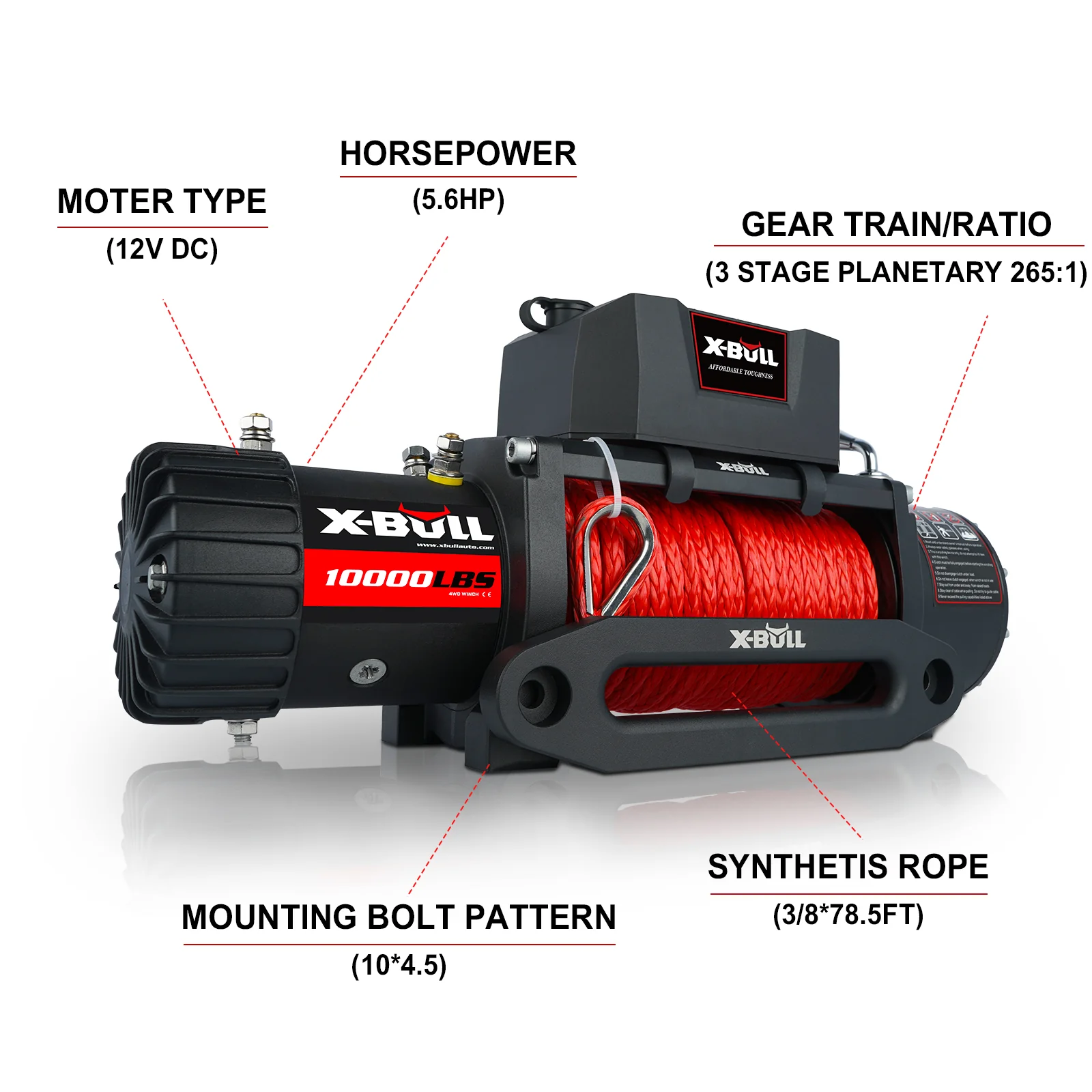X-BULL 10000LBS/12000LBS Electric Winch - Image 5